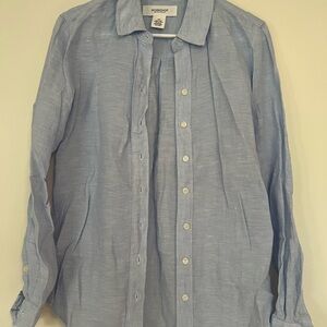 Workshop Republic Clothing womens Light Blue Button Down Shirt